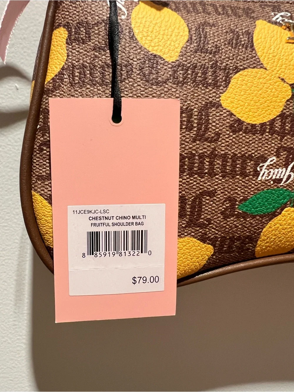 NWT Juicy Couture Lemon Print Shoulder Bag - Picture 4 of 9